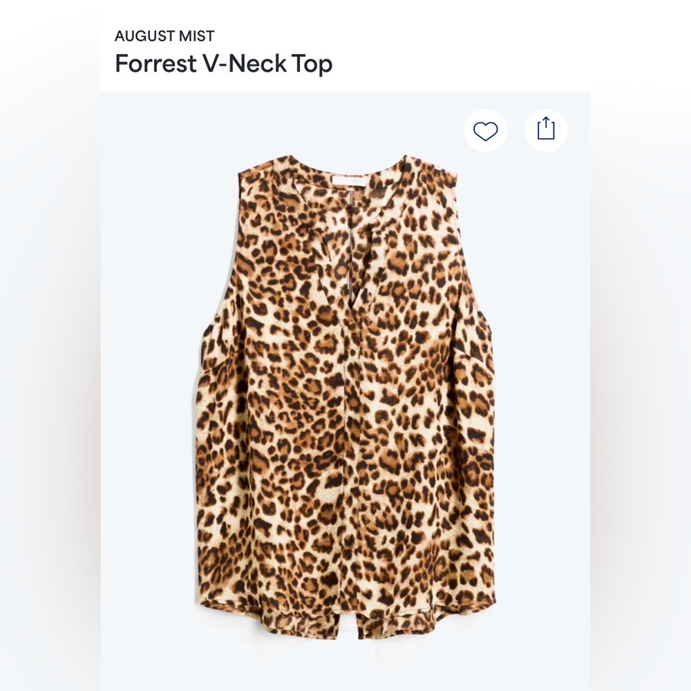 August Mist Forrest V Neck sleeveless top. Size 2X